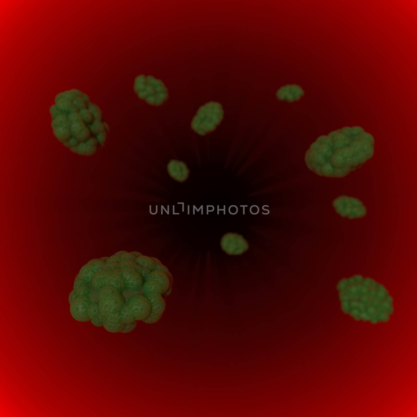 Bacteria, virus in blood. Abstractbackground. 3d illustration