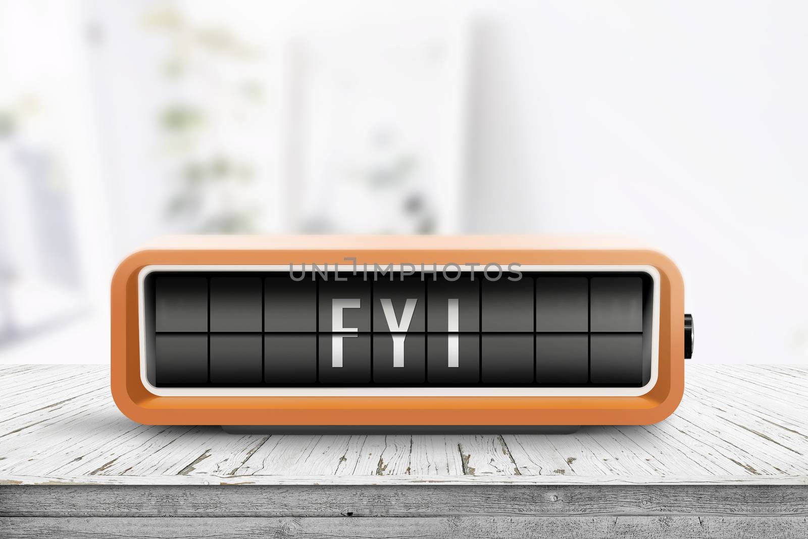 FYI message on an orange alarm clock by Sportactive