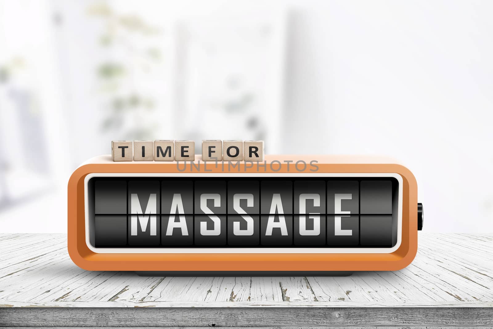 Time for massage message on a retro clock by Sportactive