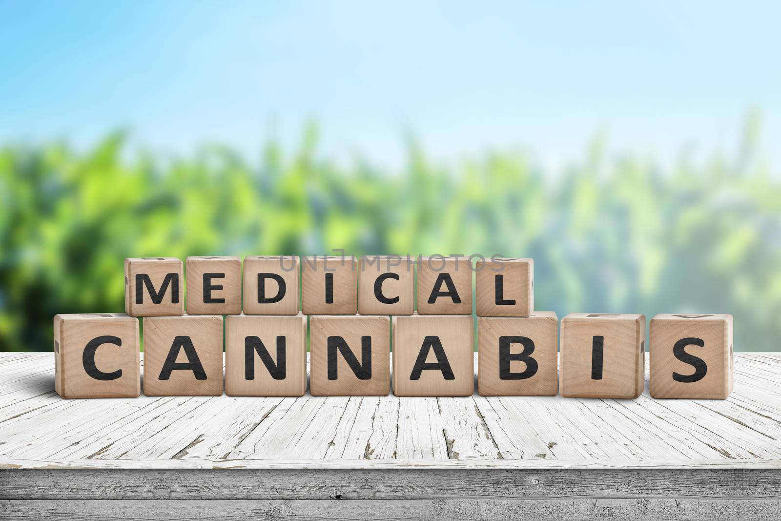 Medical Cannabis sign on a natural desk by Sportactive