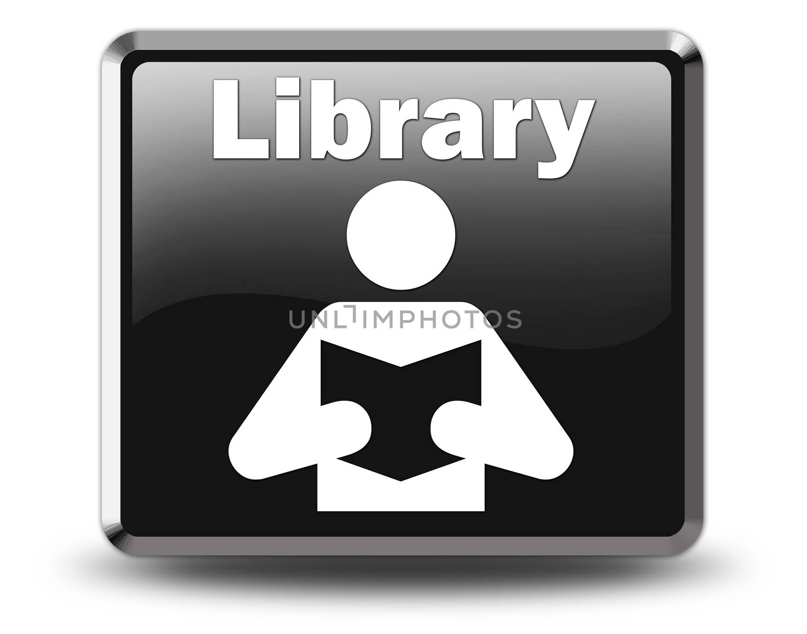 Icon, Button, Pictogram with Library symbol
