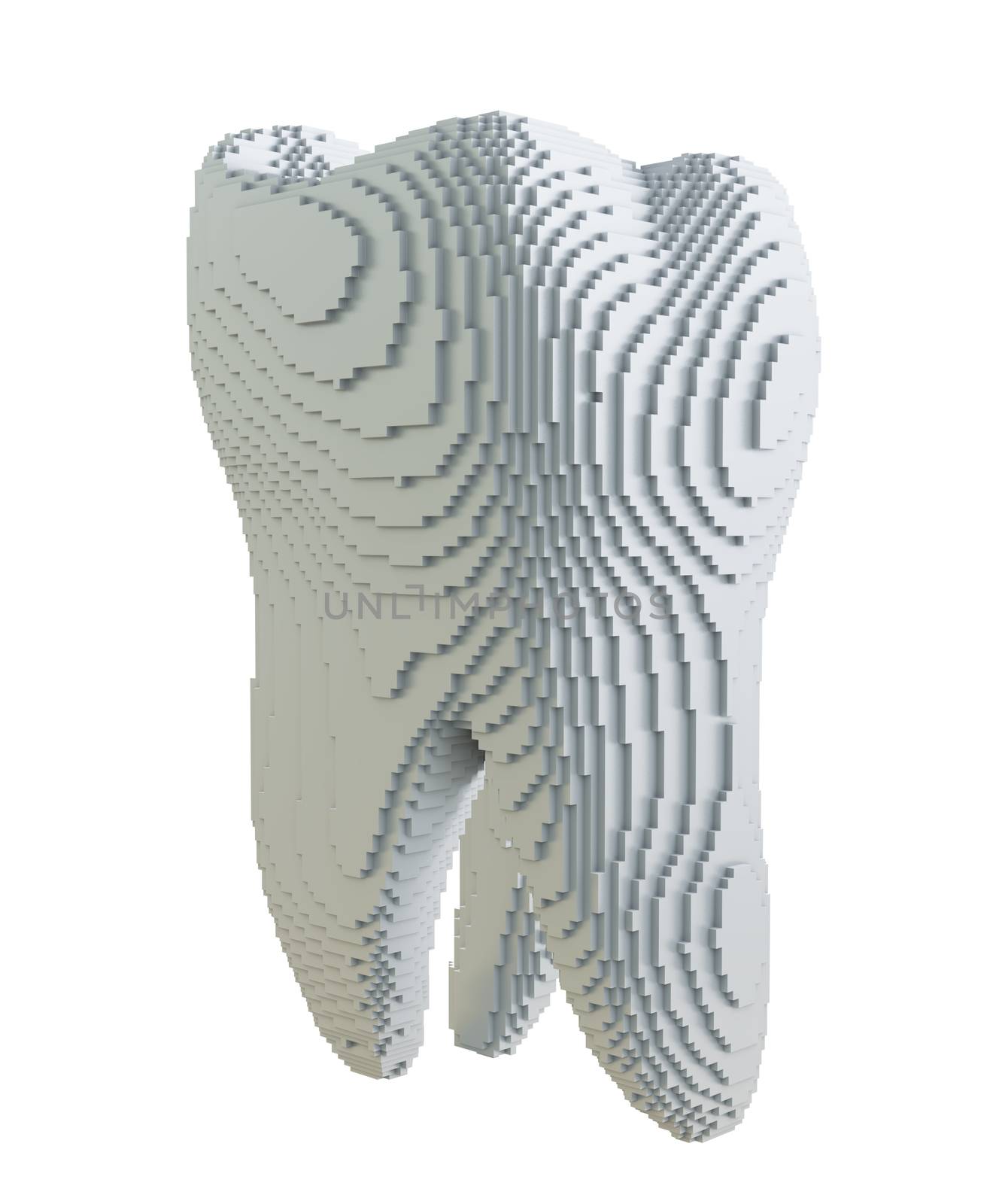 3d printed tooth isolated on white background by cherezoff