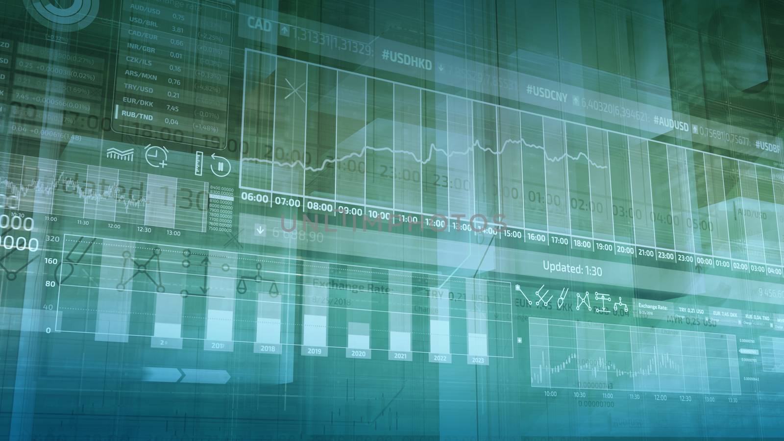 Infographics of exchange rates and quotes by ConceptCafe