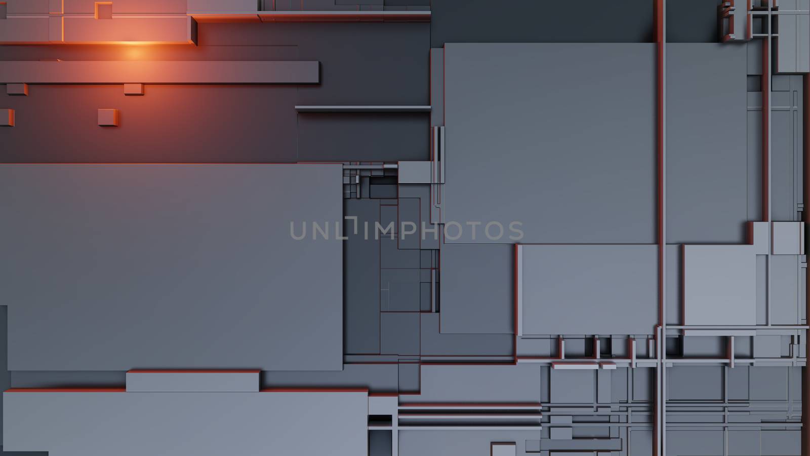 3d render Abstract Technology Background With Cubes. Digital technology concept. 3D illustration