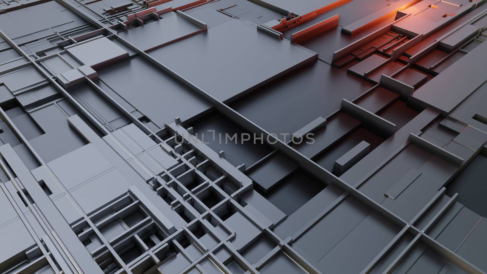 3d render Abstract Technology Background With Cubes. Digital technology concept. 3D illustration