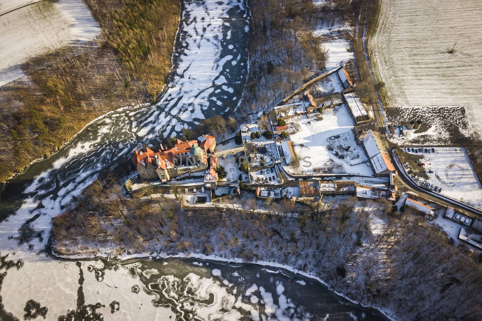 Czocha Castle in winter, Silesia, Poland