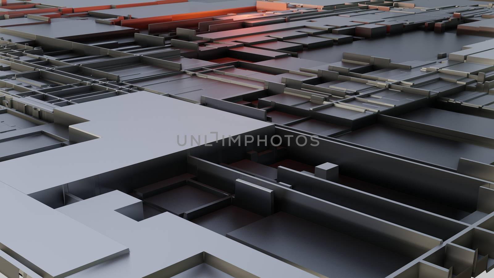 3d render Abstract Technology Background With Cubes. Digital technology concept. 3D illustration