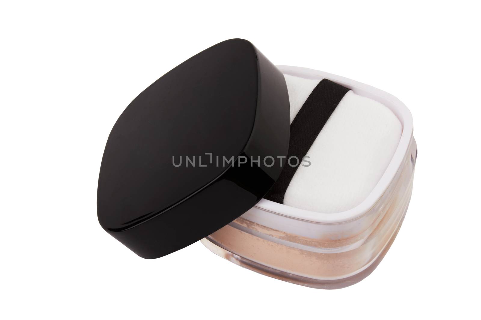 Make-up powder in box isolated on white 