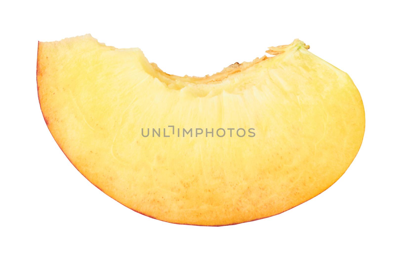 slice of peach isolated 