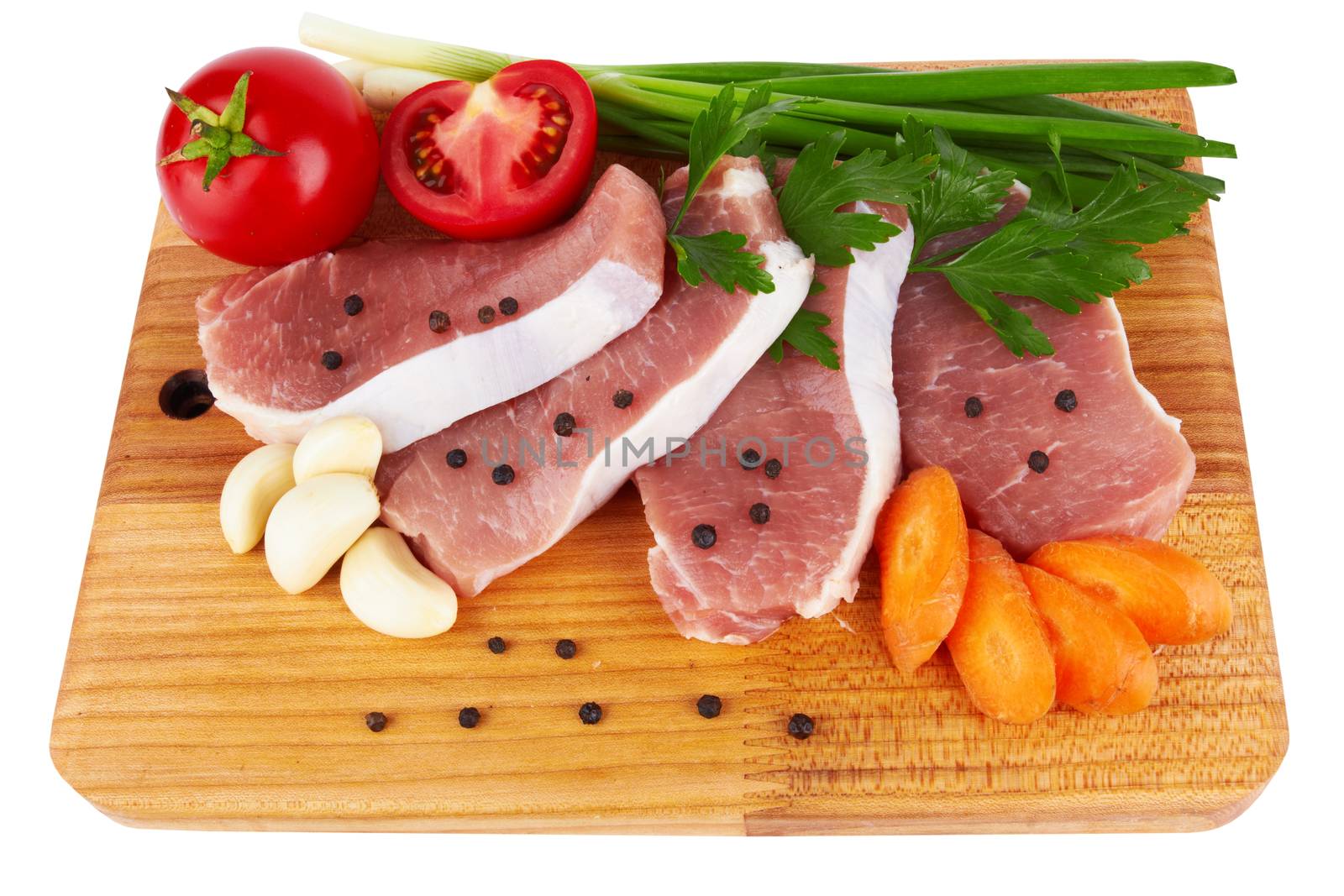 raw meat on a board 
