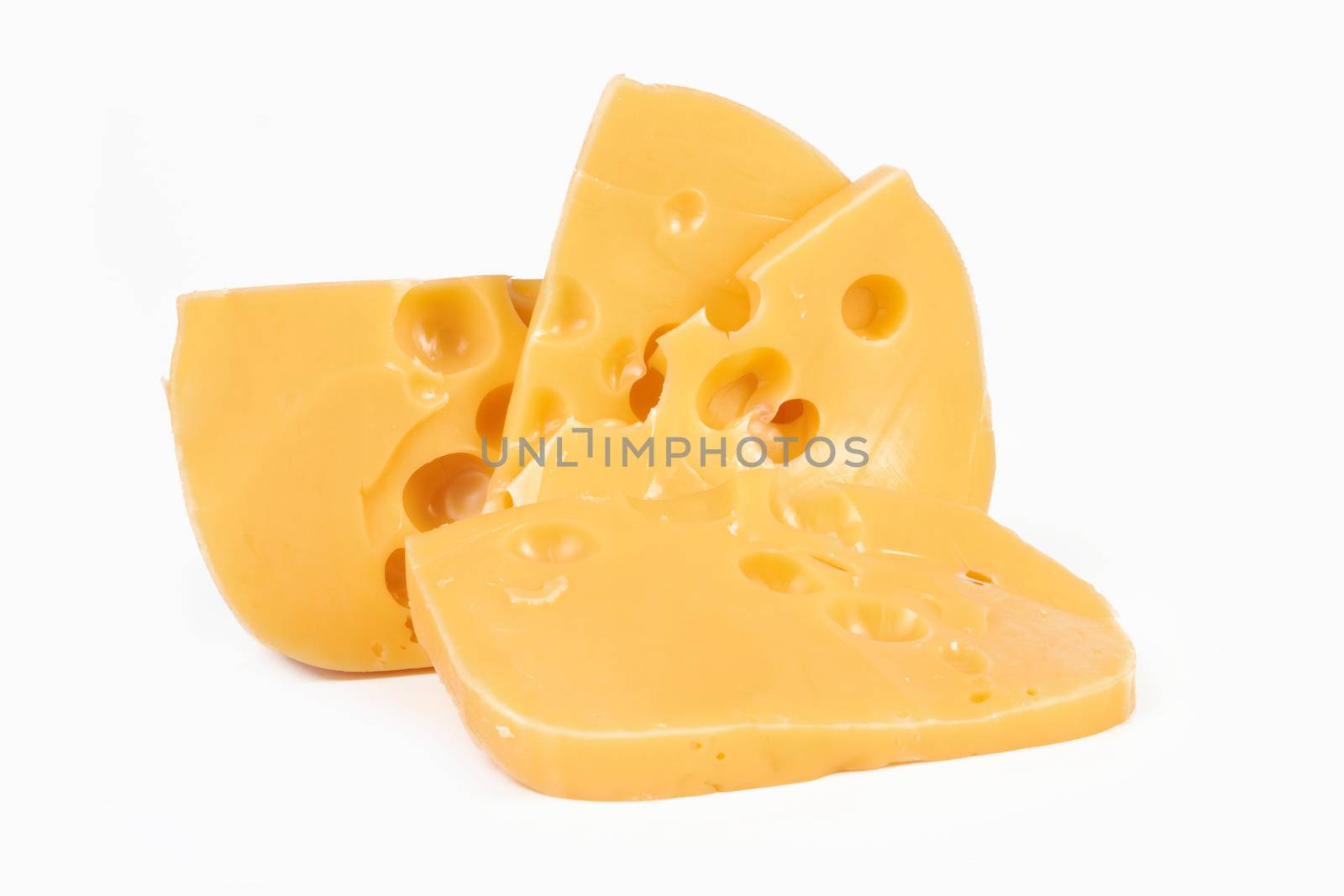 piece of cheese on a white background