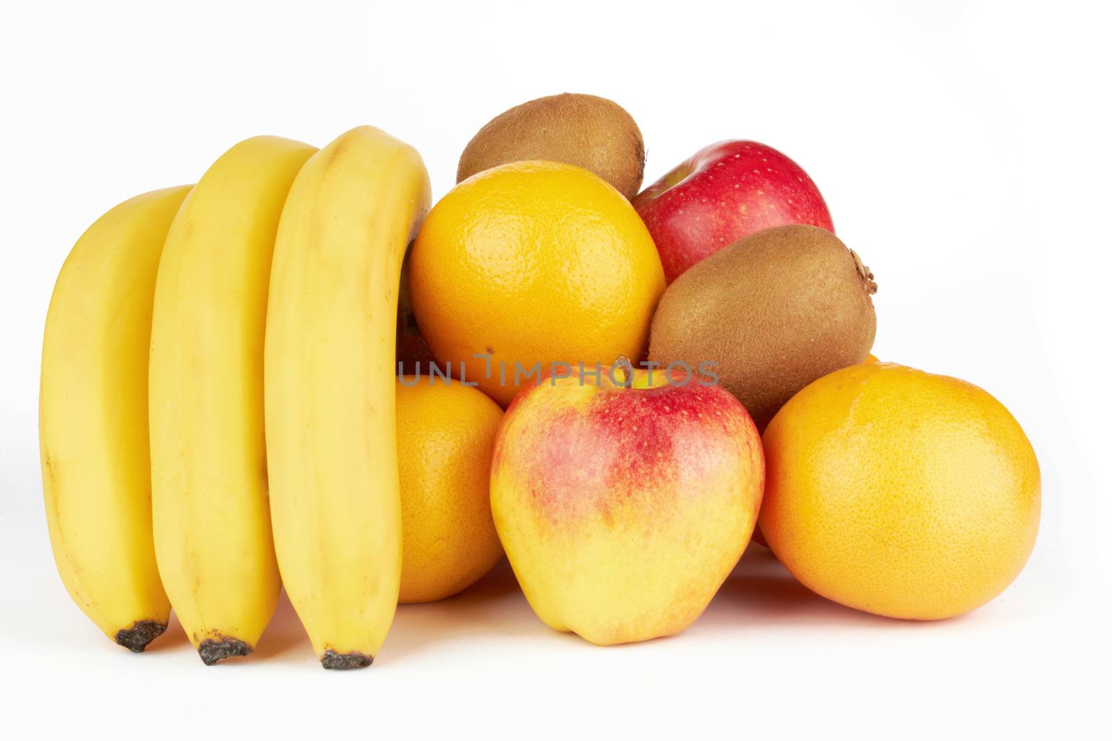 Fresh fruits isolated on a white