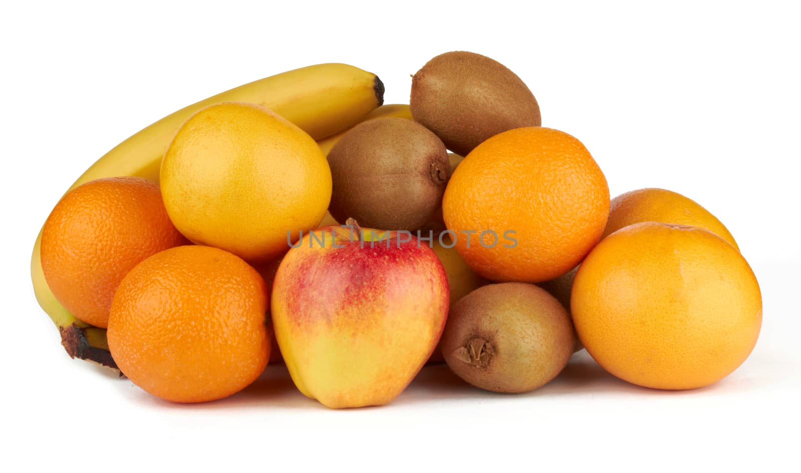 Fresh fruits isolated on a white