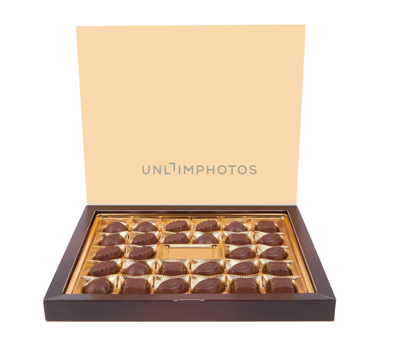 Box with chocolates isolated on a white background 