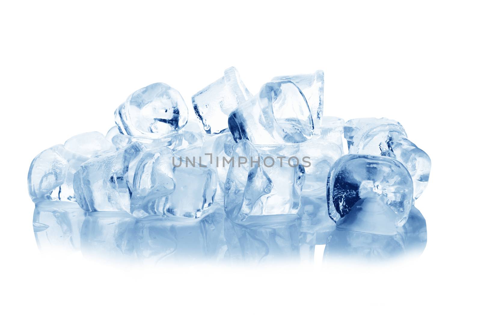 Ice cubes isolated on a white background 