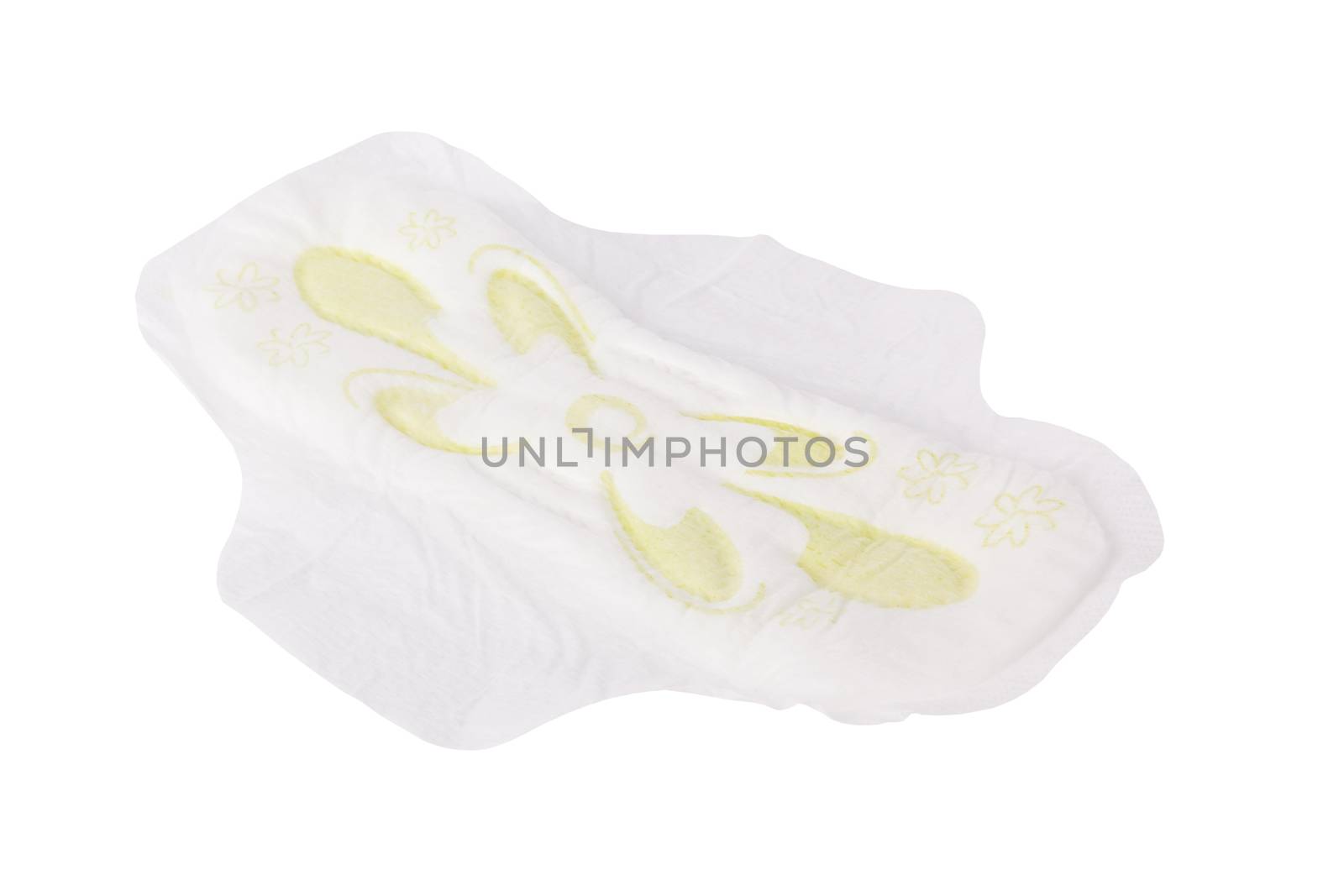 close up of woman hygiene protection on white background