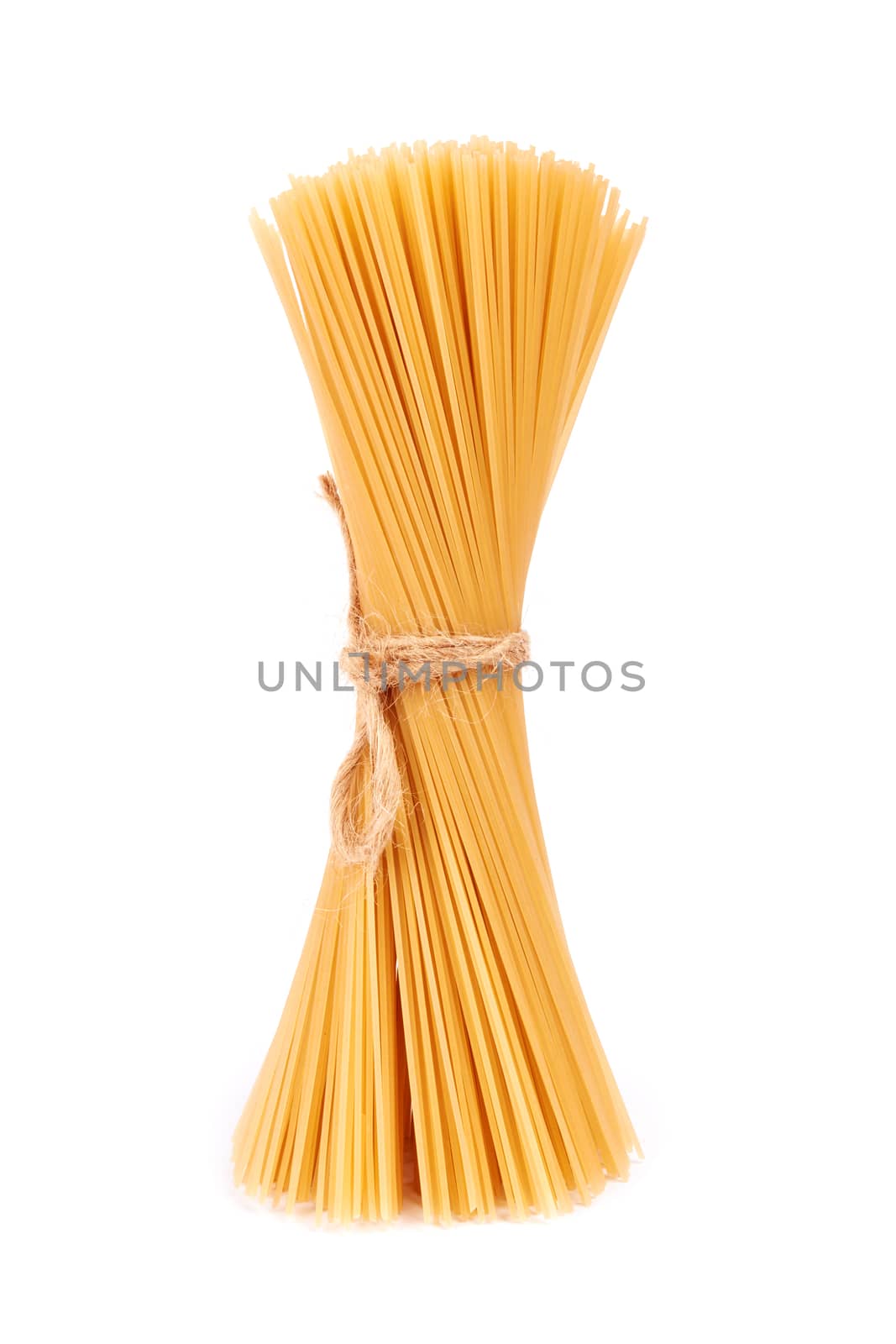 raw spaghetti isolated on a white background