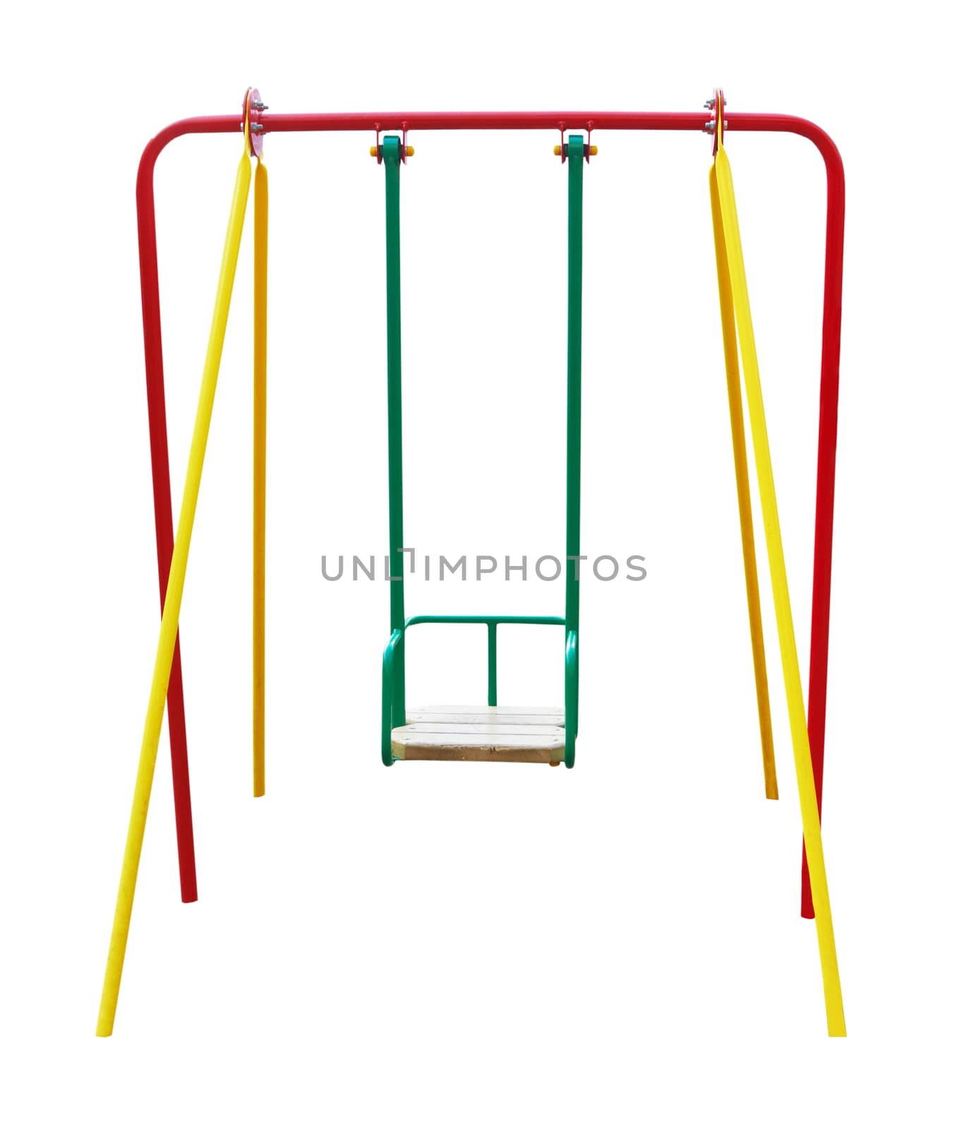 child's swing isolated on a white background