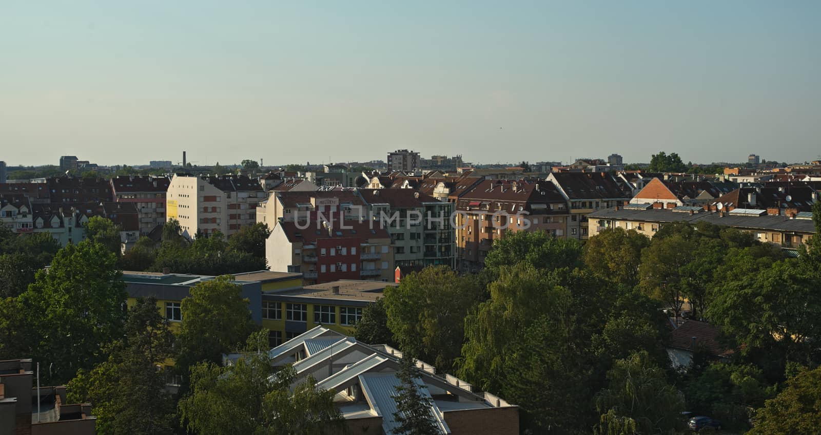 View from balcony on buildings in Novi Sad, Serbia