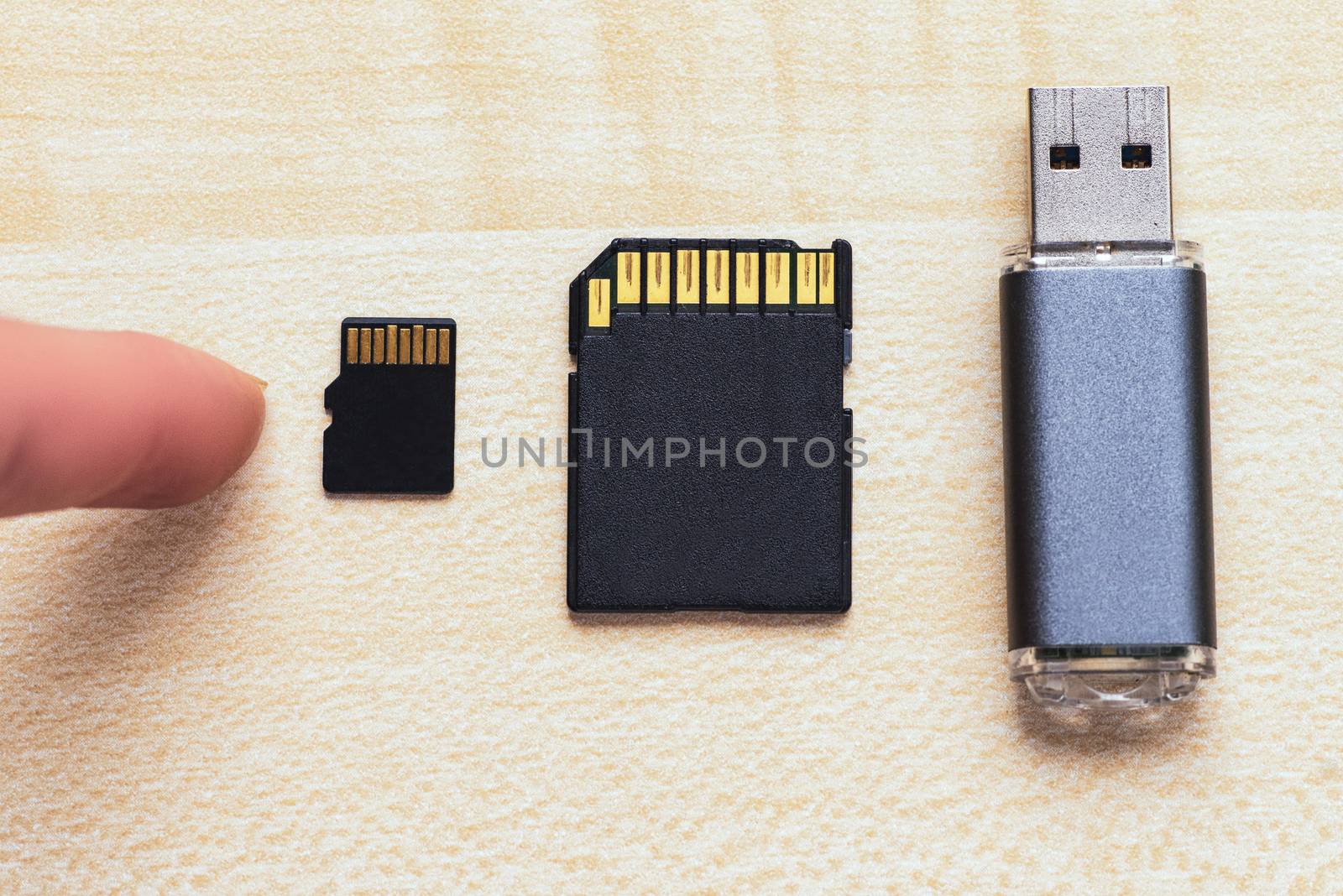 Transfer or backup data. Set of equipment for storage information .The devices for store data flash drive, sd card and micro sd card.