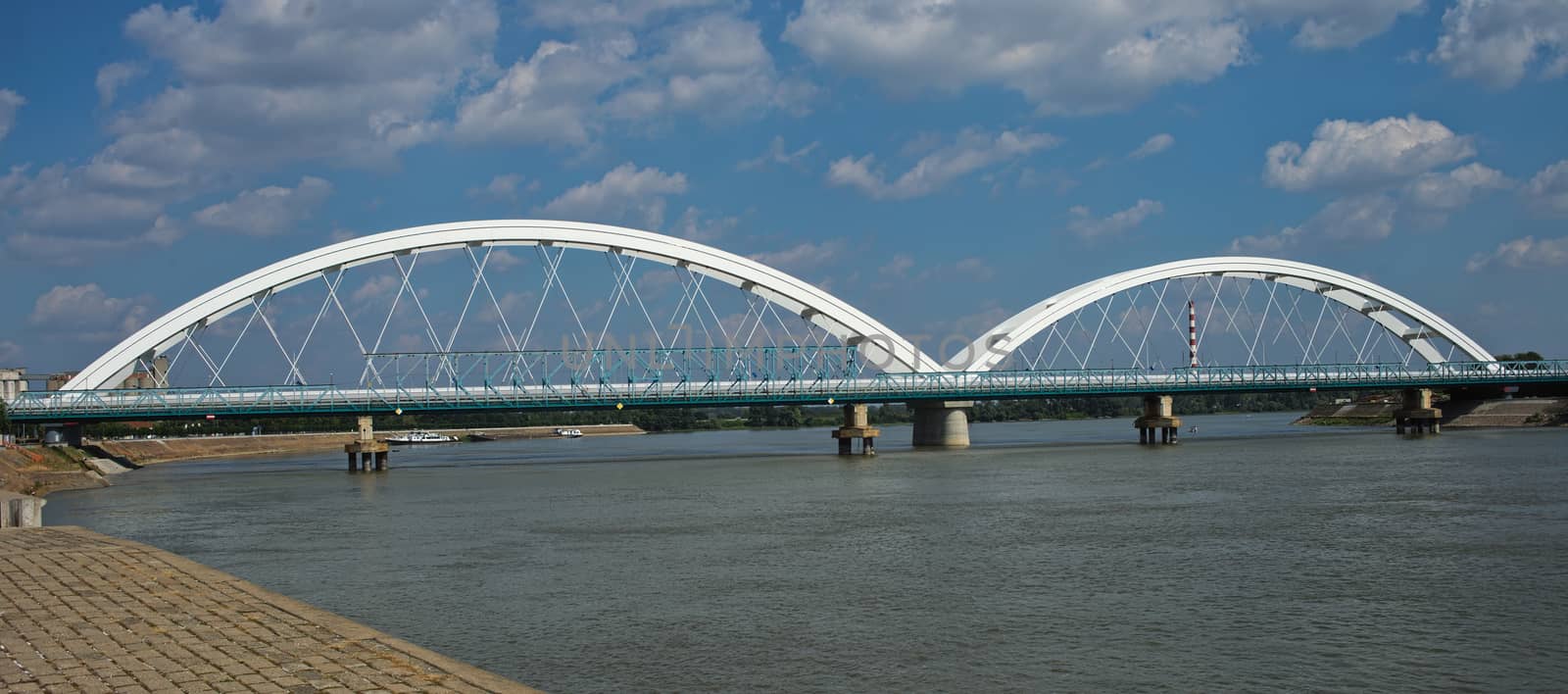 New bridge over Danube in Novi Sad, Serbia by sheriffkule