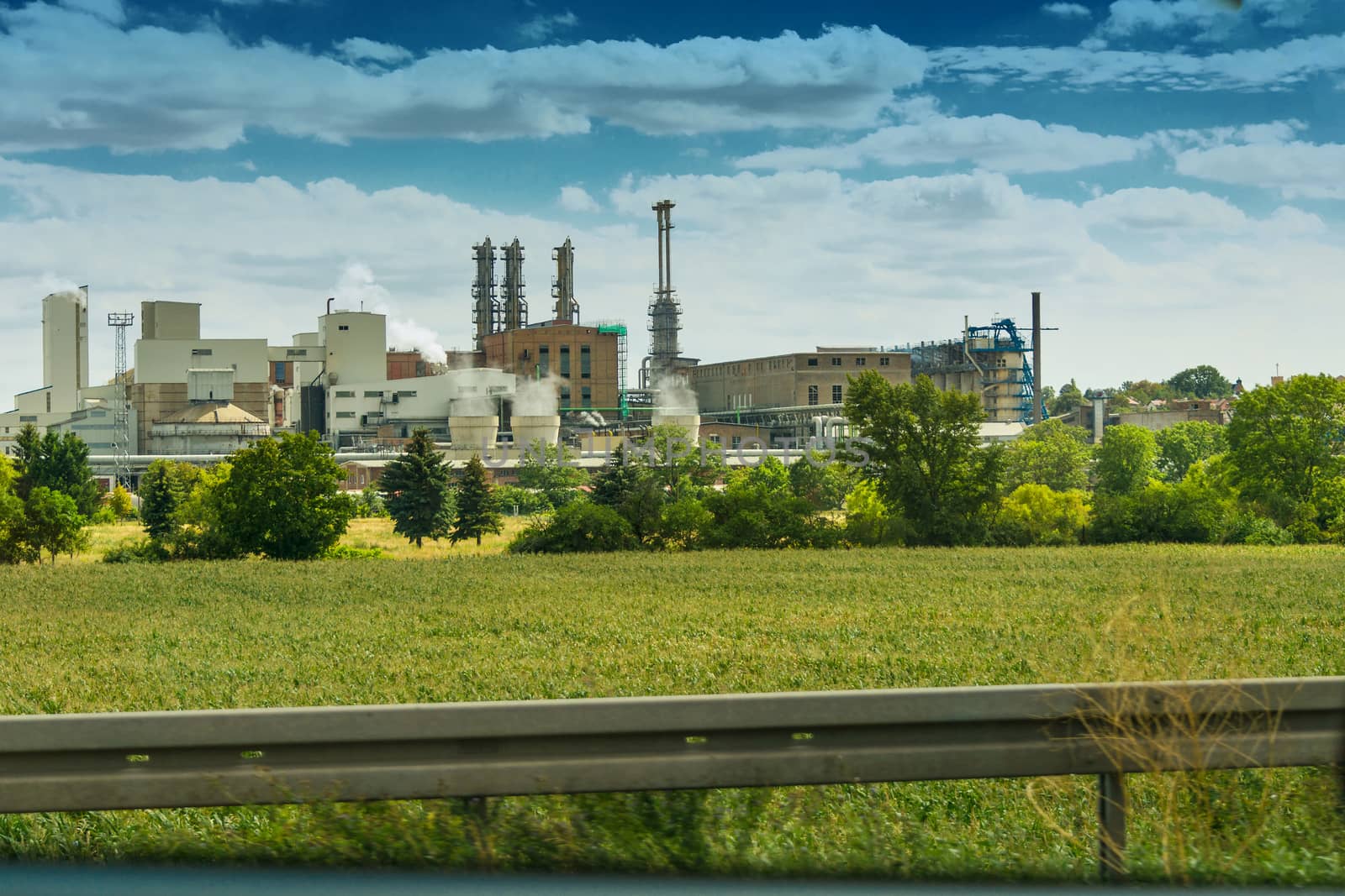 Power station near motorway in Germany