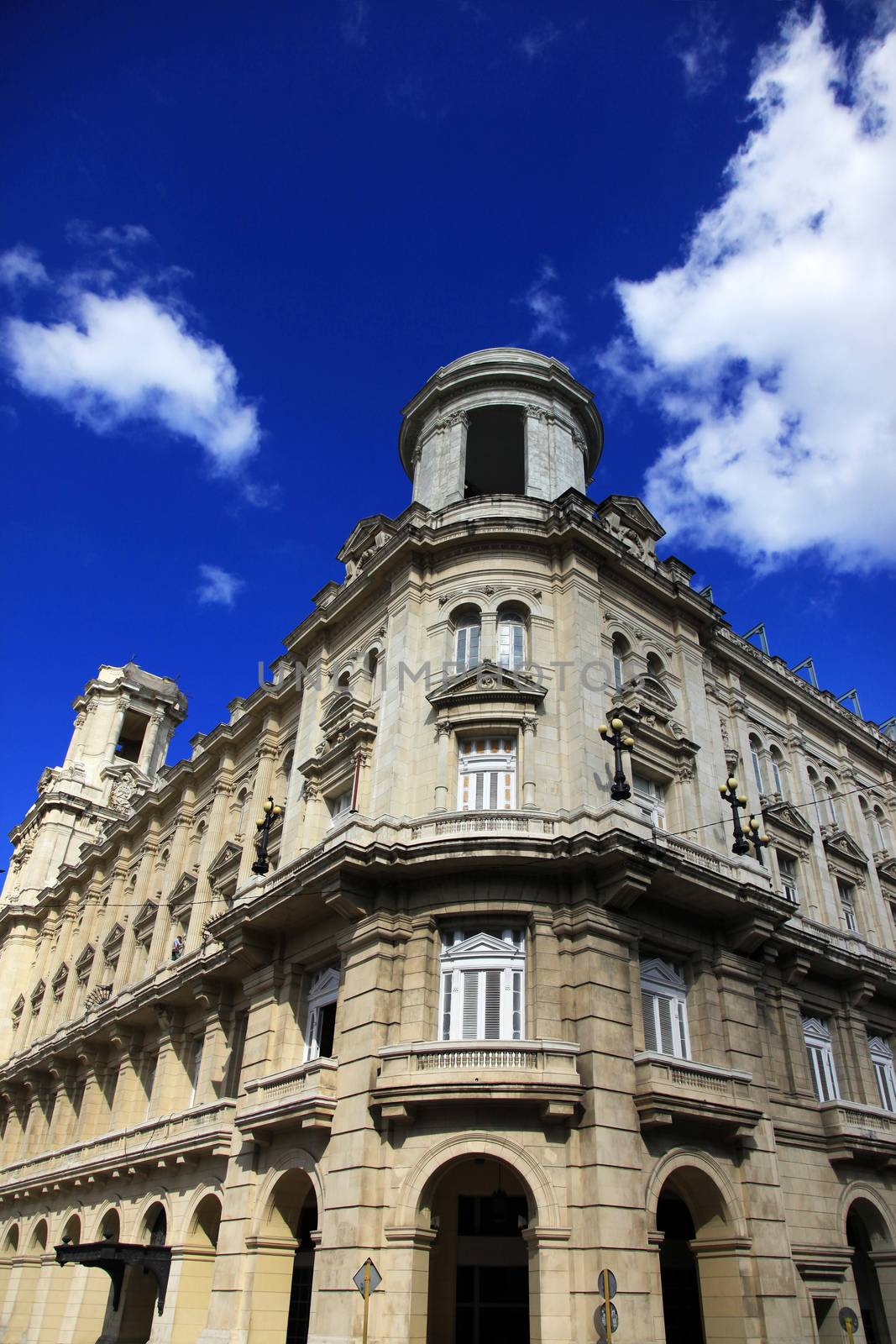 Beautiful facade of a building in the old Havana by friday