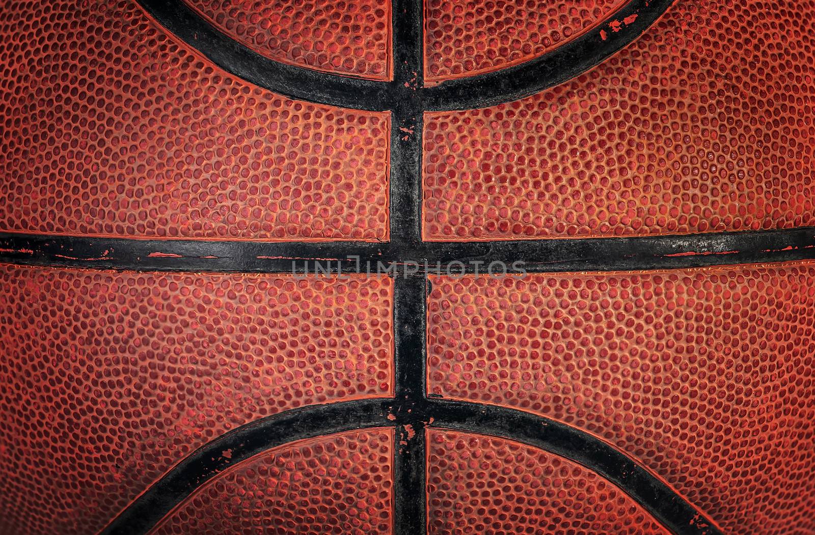Abstract background is a part of old basketball ball rotated