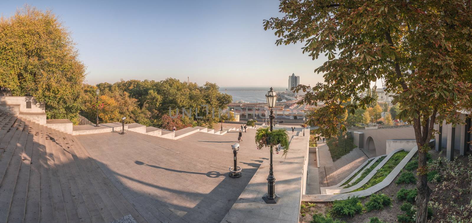Odessa seaside boulevard in the autumn morning by Multipedia