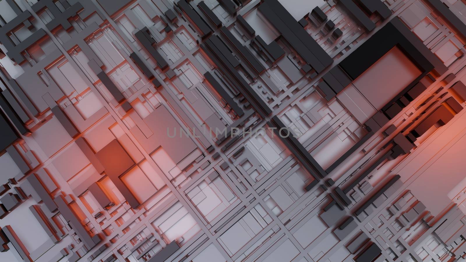 3d render Abstract Technology Background With Cubes by cherezoff