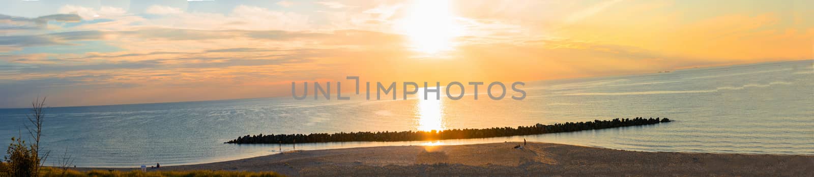 Panorama sunset on the beach            by JFsPic