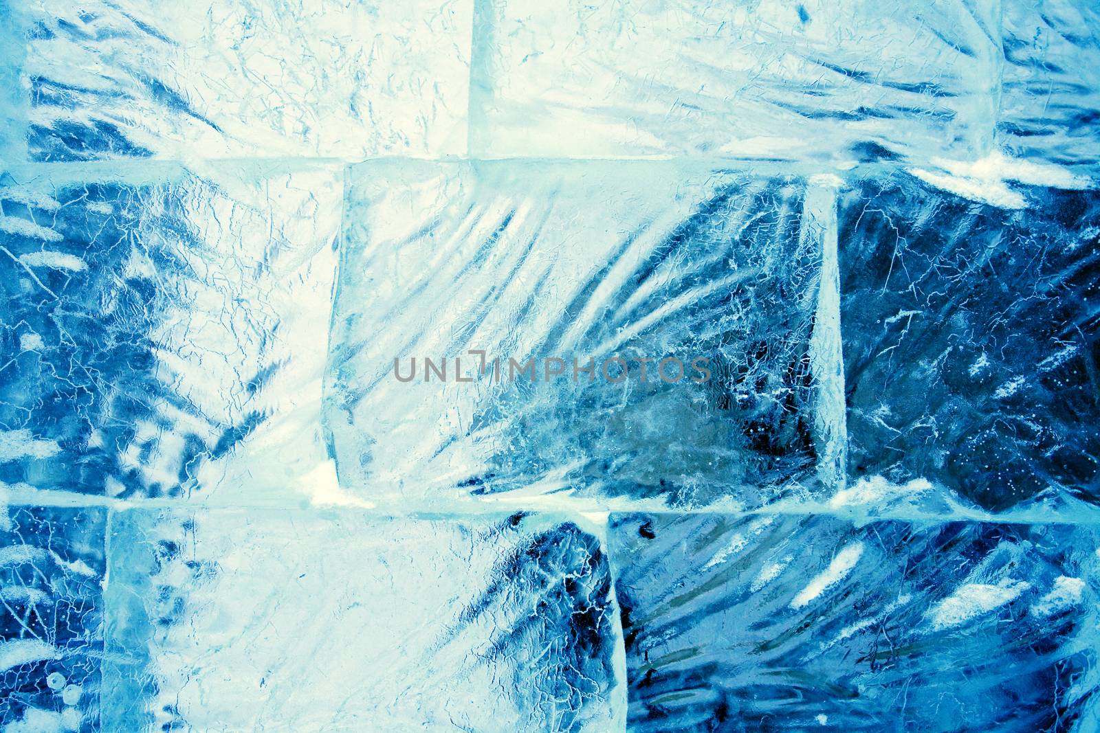 Nice abstract blue background made from clean blue ice bricks