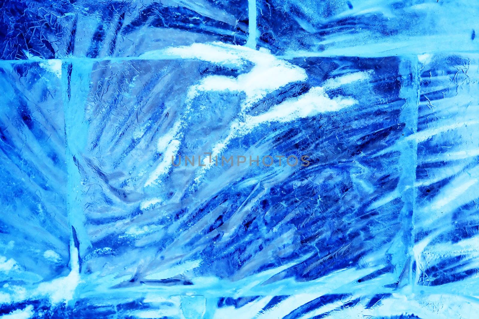 Nice abstract blue background made from clean blue ice bricks