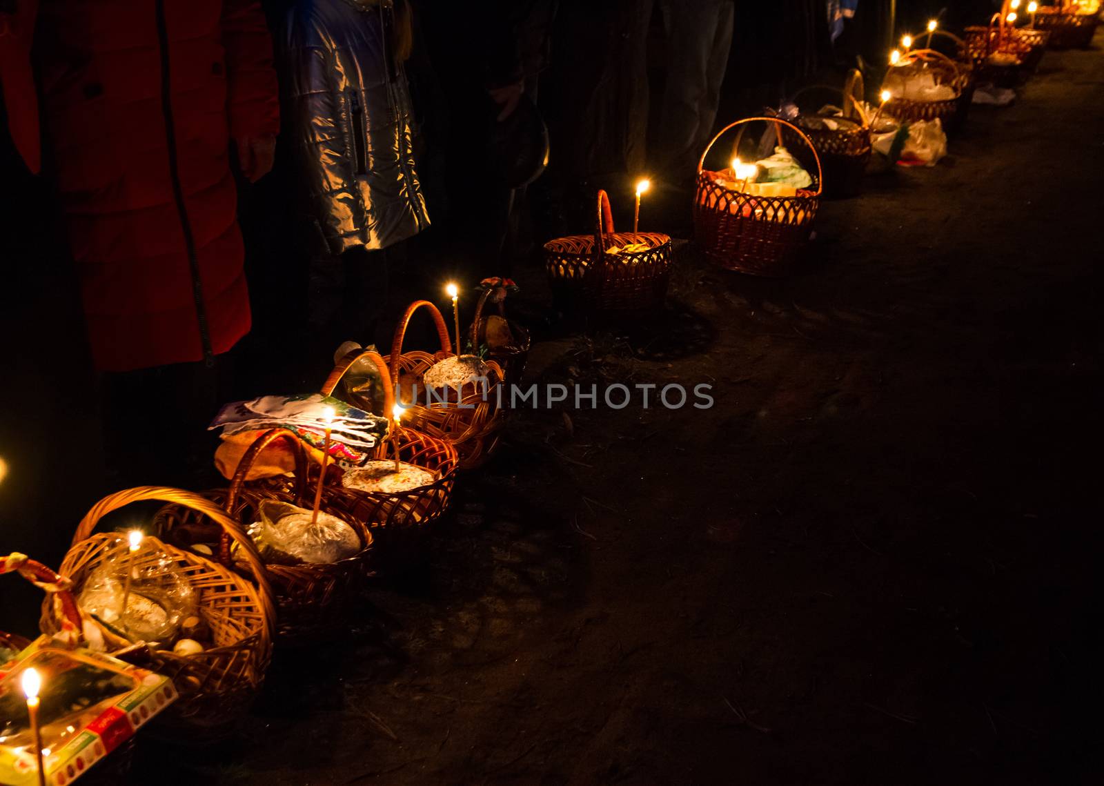 Baskets of food to the church on Easter by Angel_a