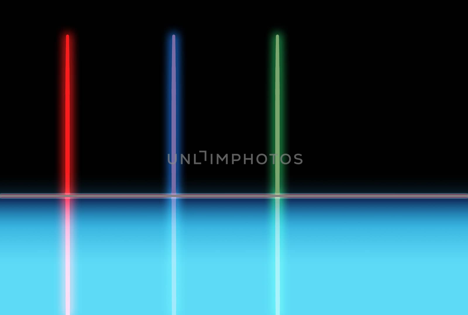 red green and blue neon vertical  lights with black background