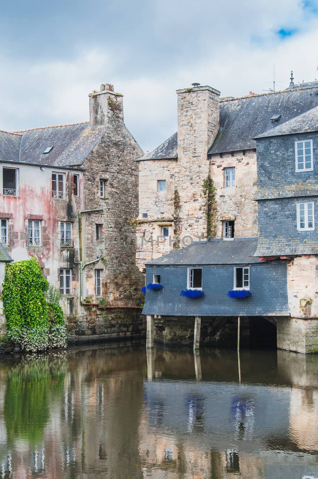 Rohan bridge in the city center of Landerneau in the Finistère in France