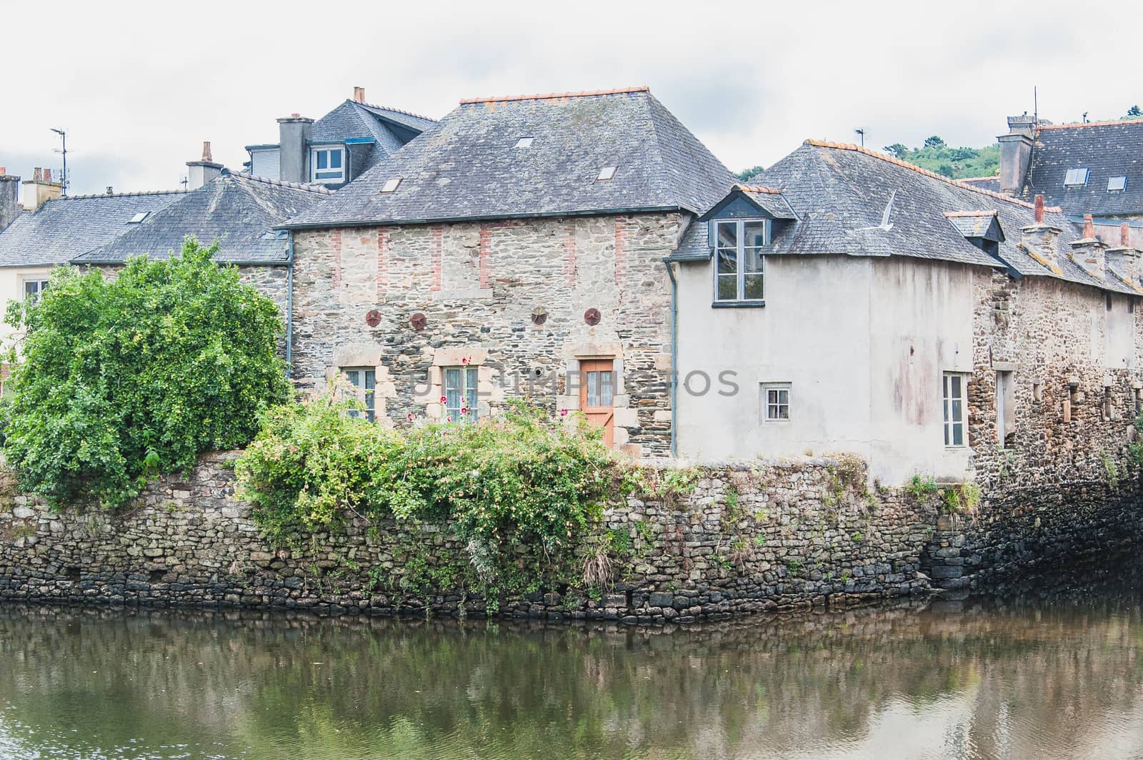 Rohan bridge in the city center of Landerneau in the Finistère in France