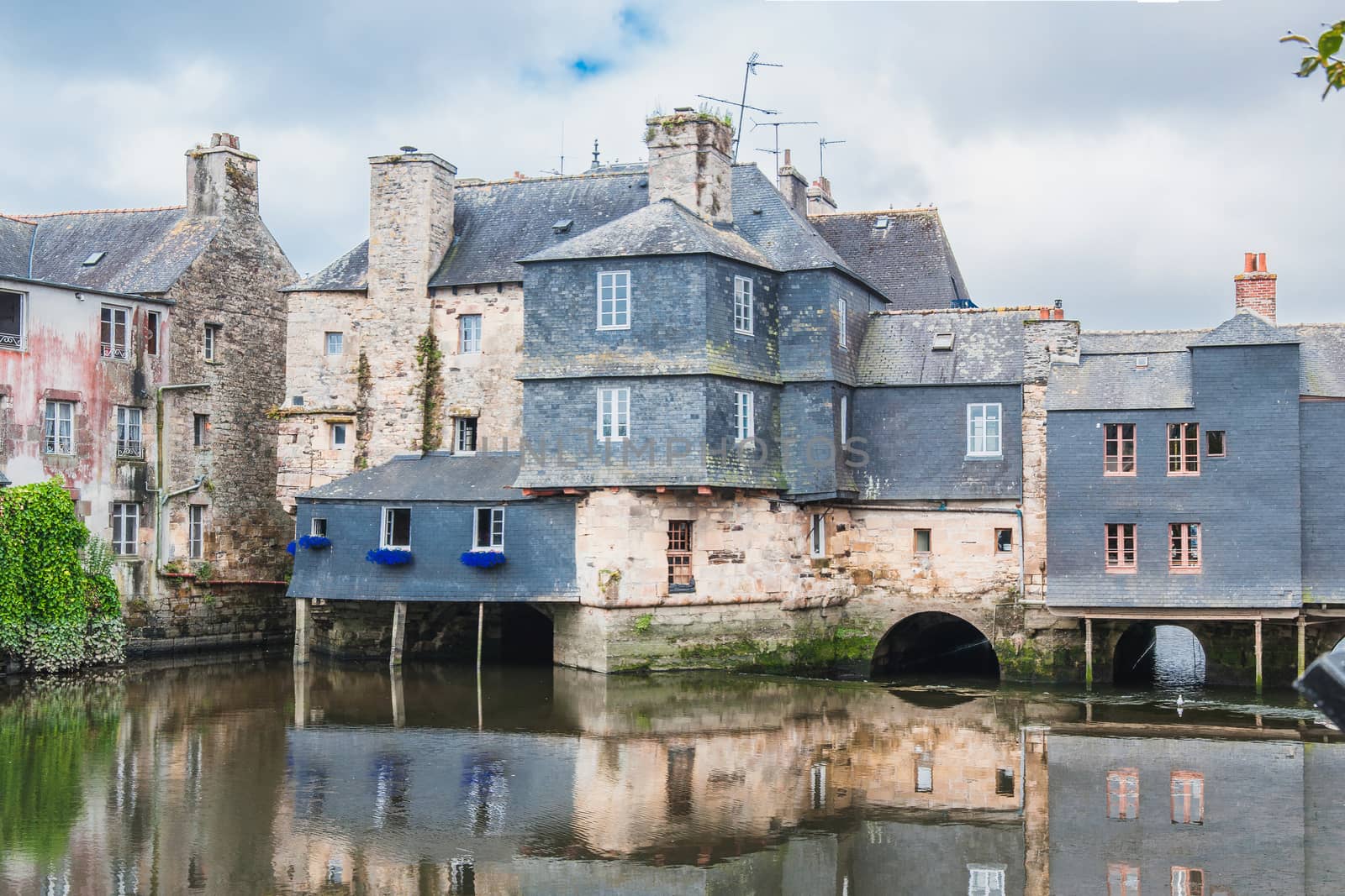 Rohan bridge in the city center of Landerneau in the Finistère in France