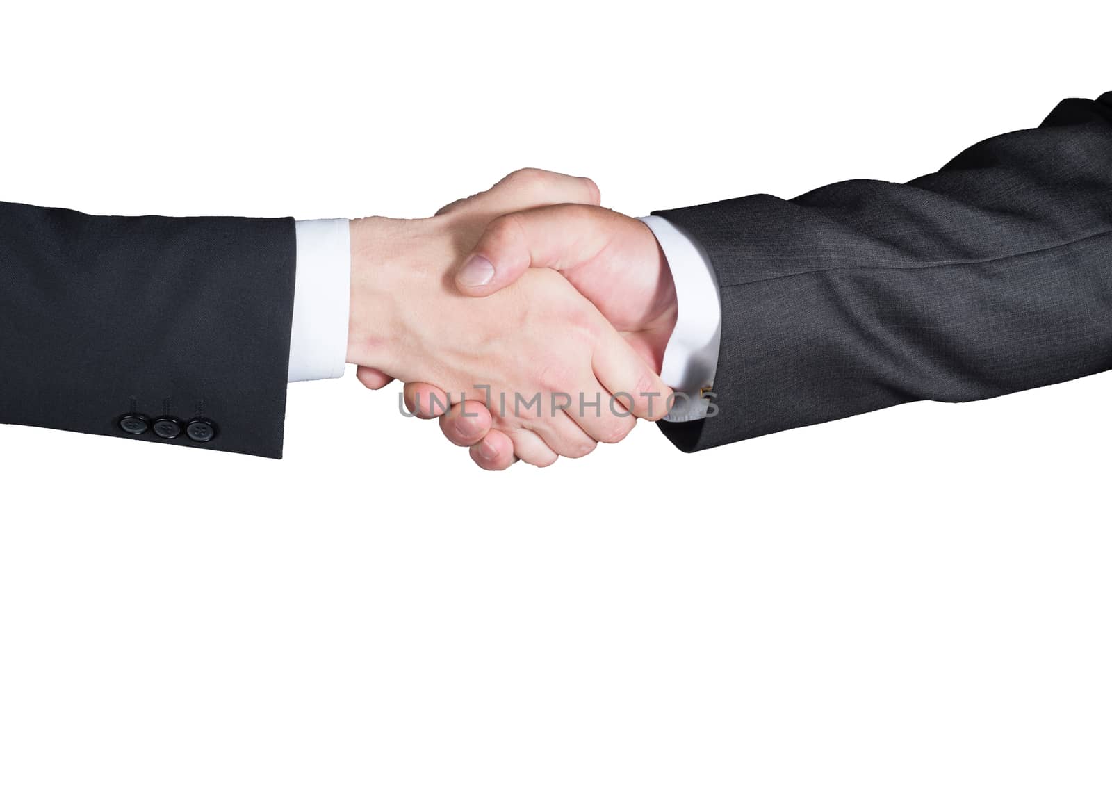 Handshake, Successful businessmen shaking hands, isolated on white background by claire_lucia