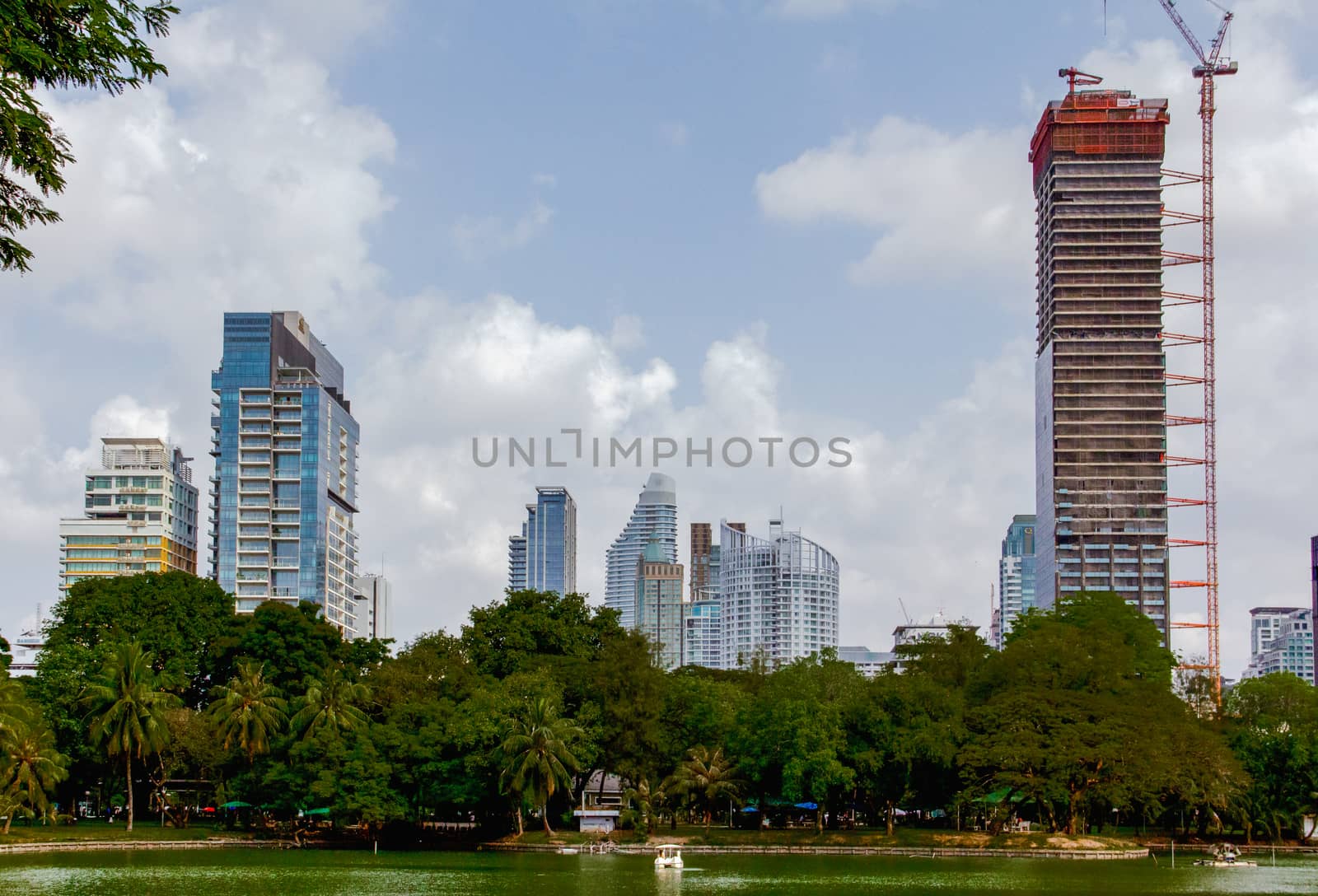 High-rise buildings beside the park