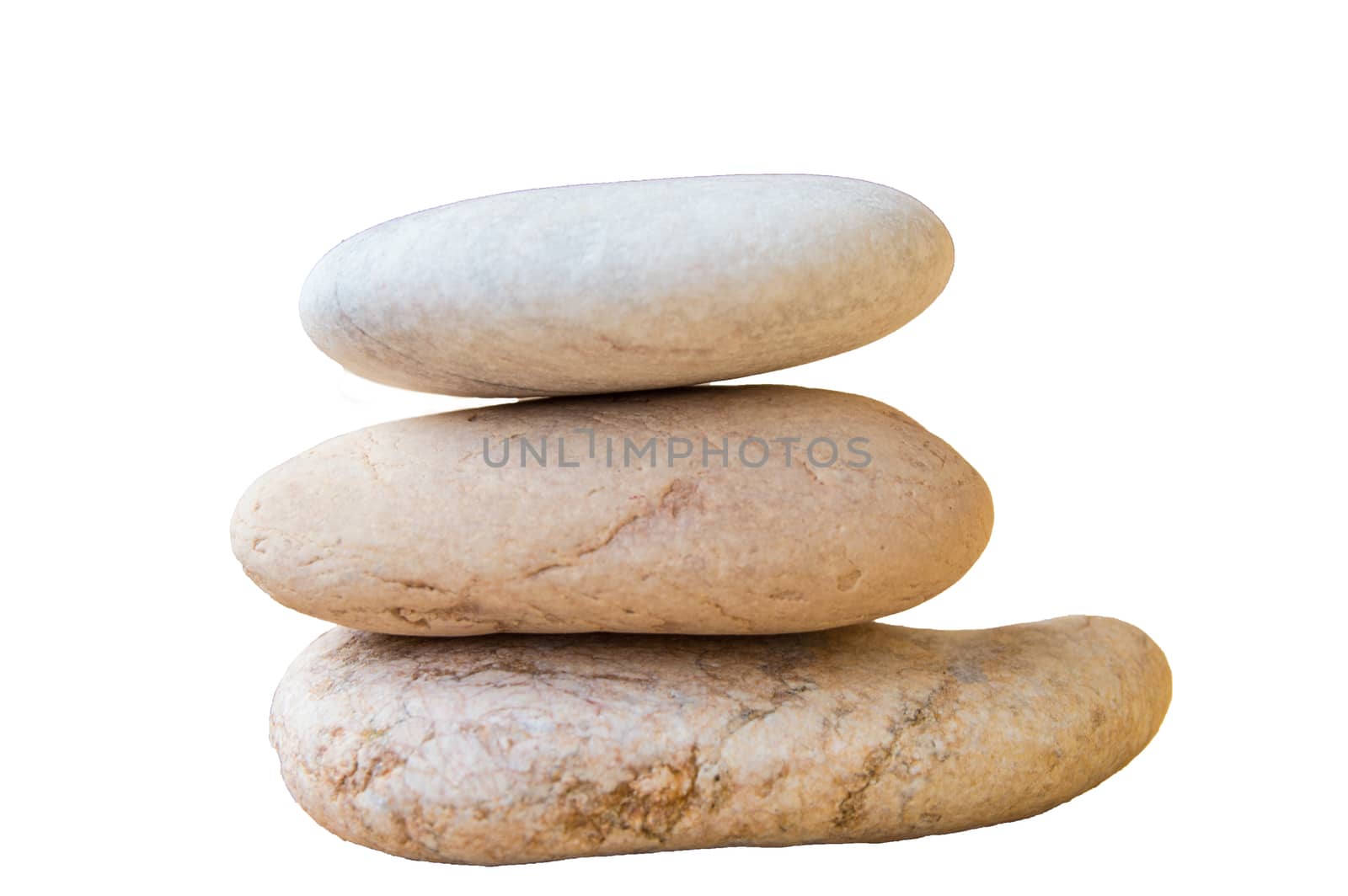 Stones pyramid for meditation isolated on white background by claire_lucia