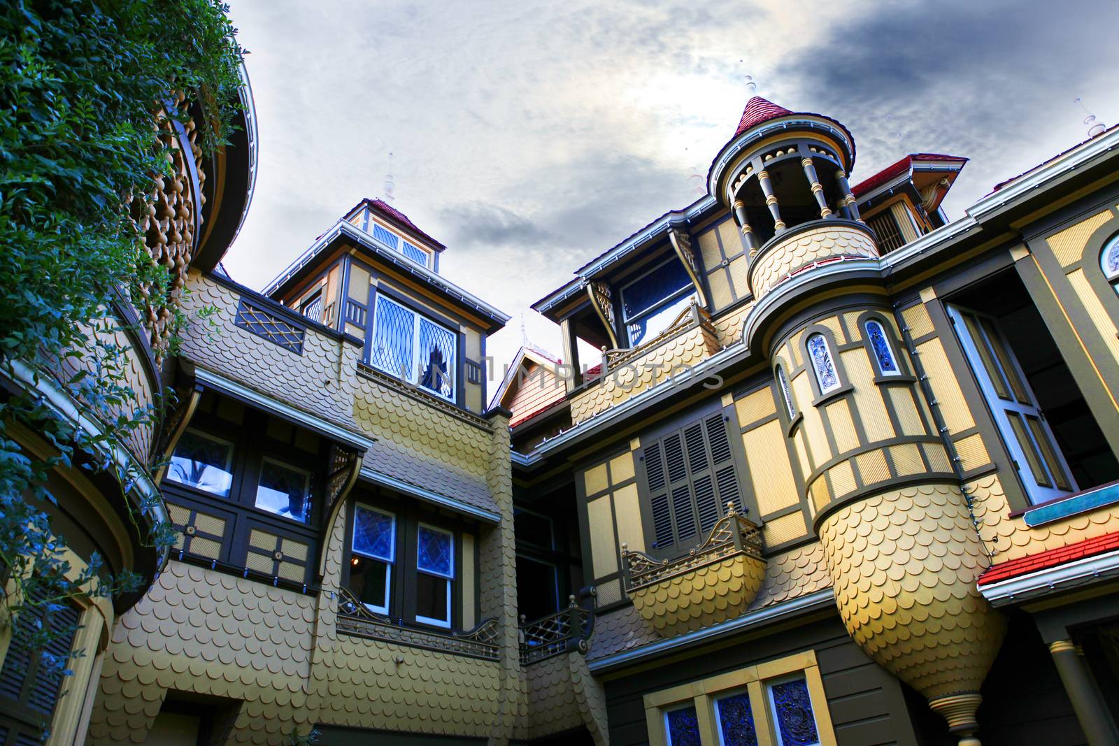 The Winchester Mystery House - the house number 525 on Winchester Boulevard in San Jose, California, USA, is now an extravagant tourist attraction.
