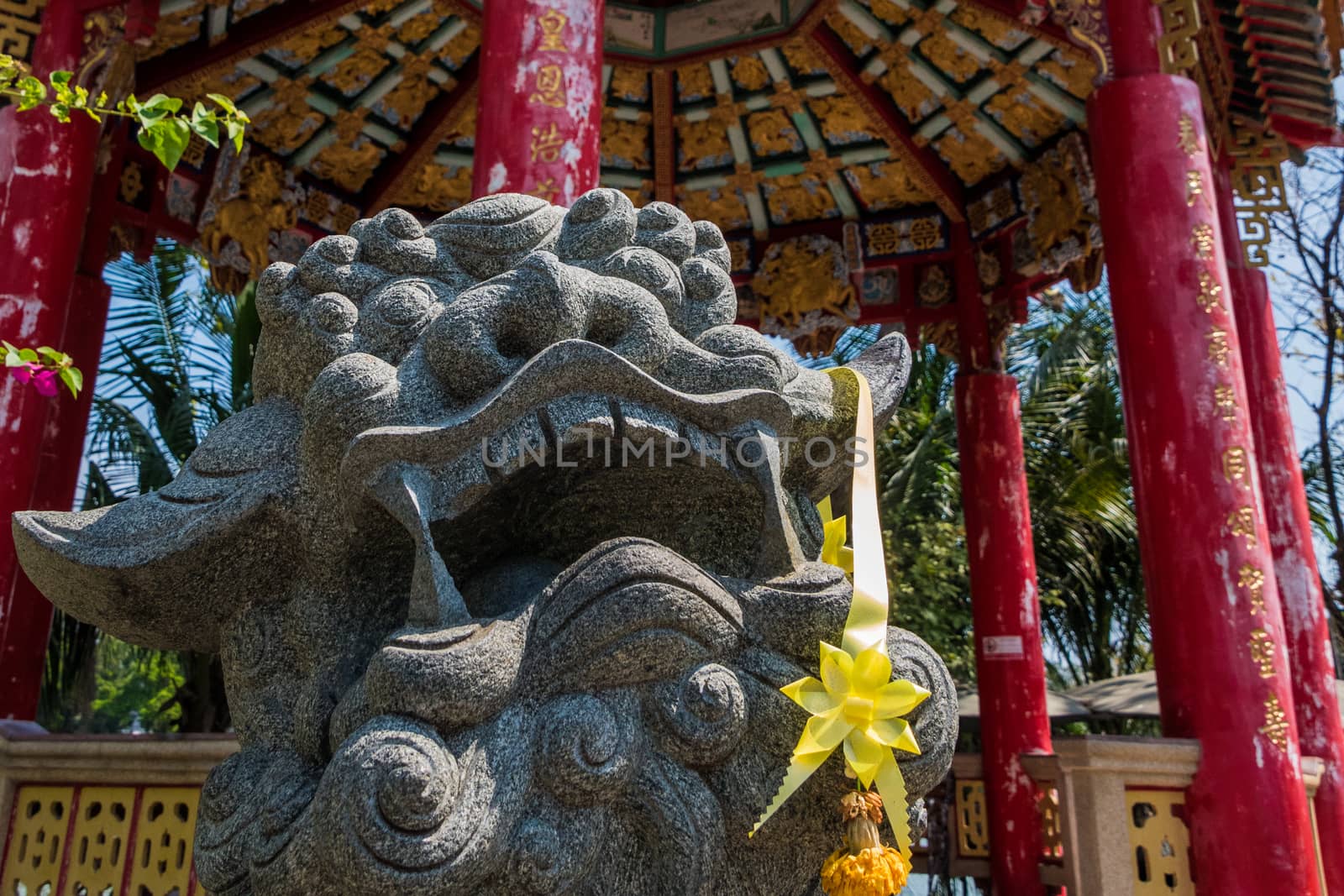 Dragon Statue in front of a temple in Bangkok