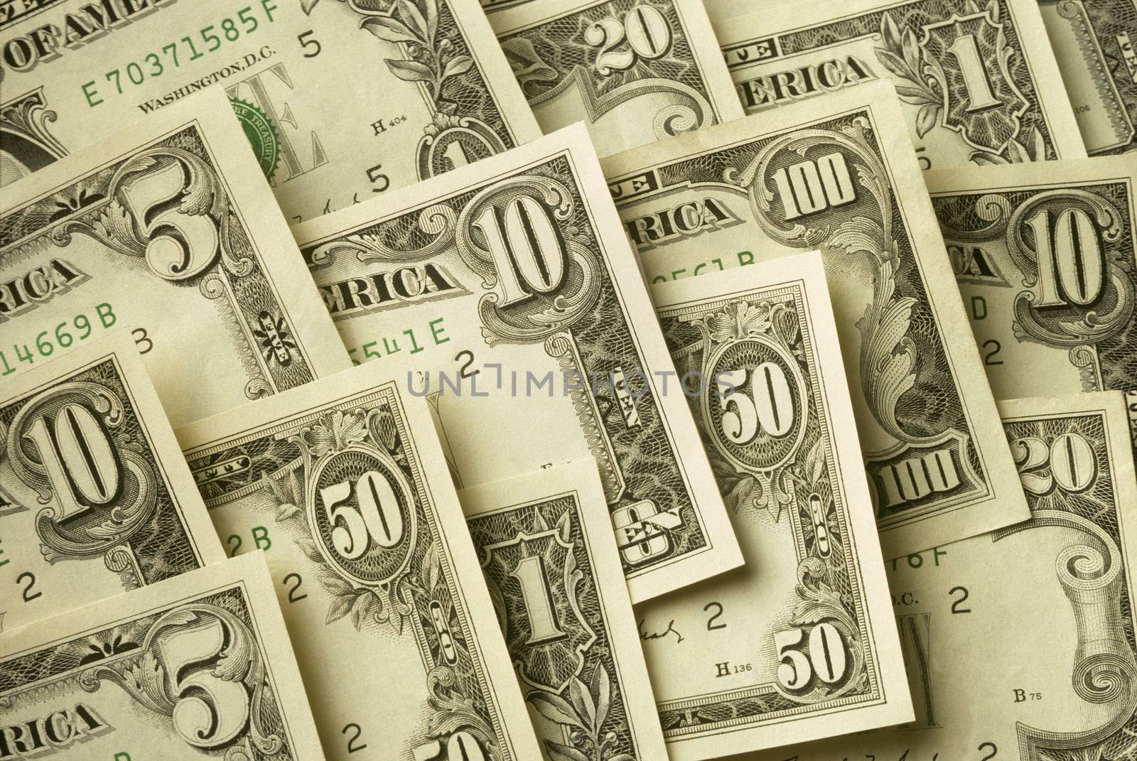 American banknotes of various cash denominations by Balefire9