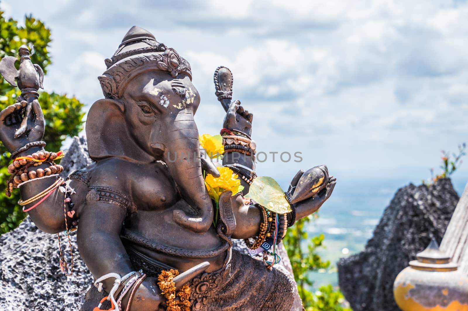 Statue of Ganesha on top of mountain