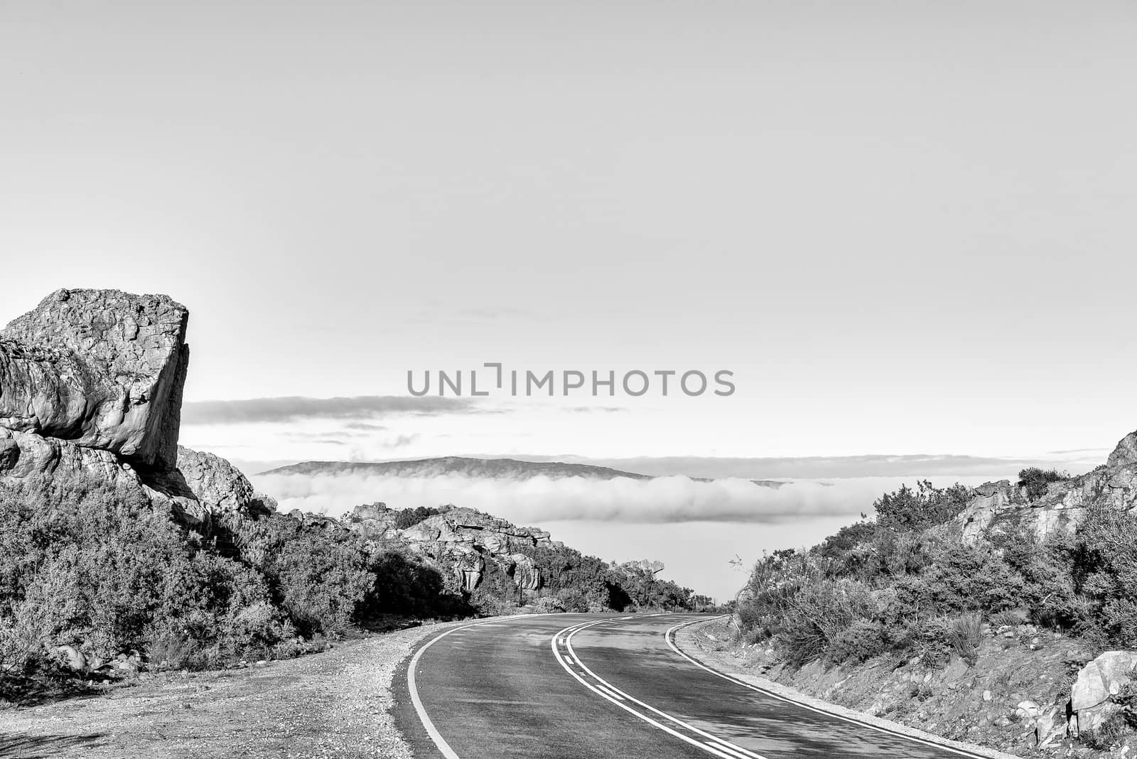 The Pakhuis Pass in the Cederberg Mountains of the Western Cape Province. Monochrome