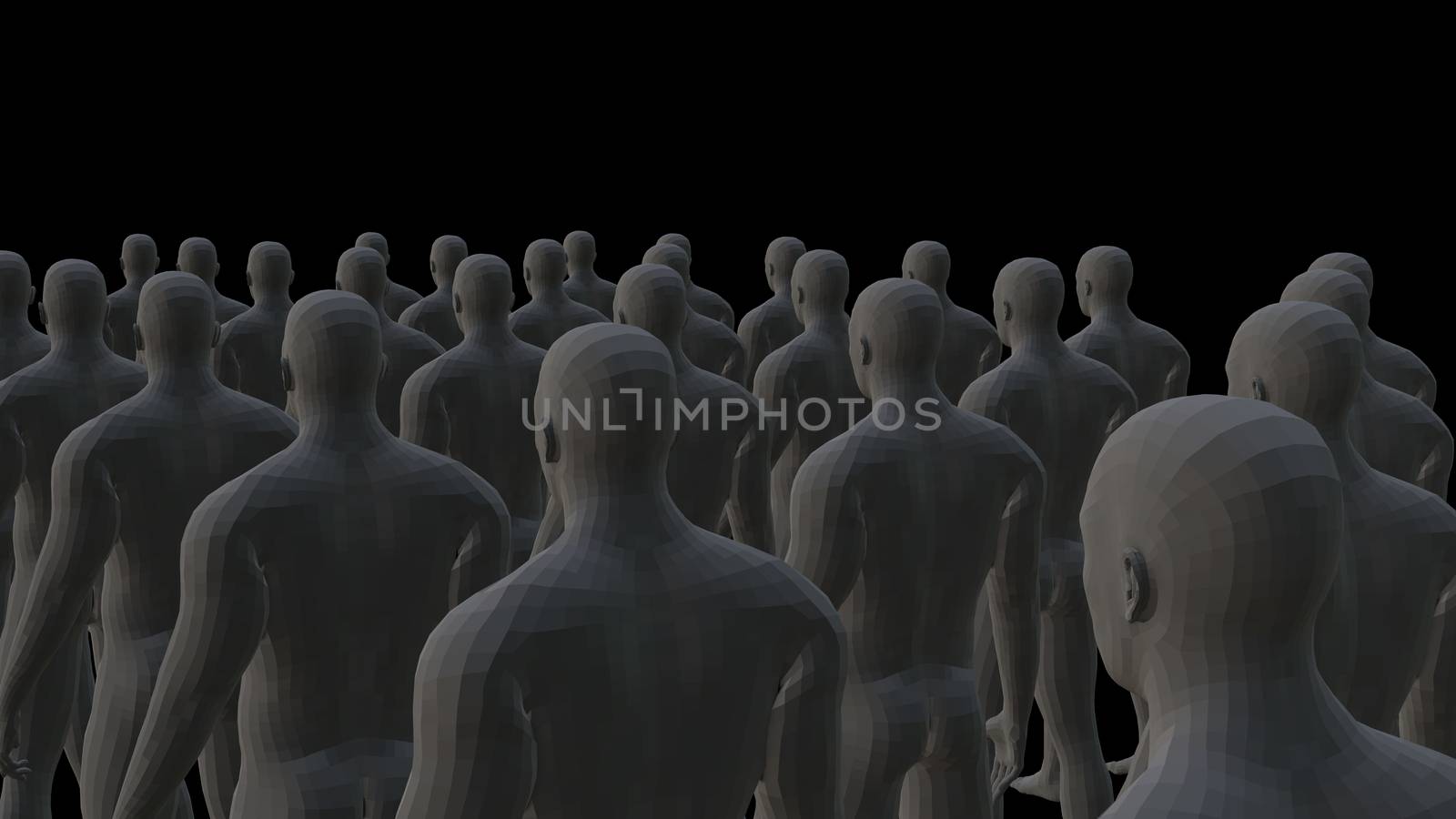 Crowd of 3d people. 3D illustration by cherezoff