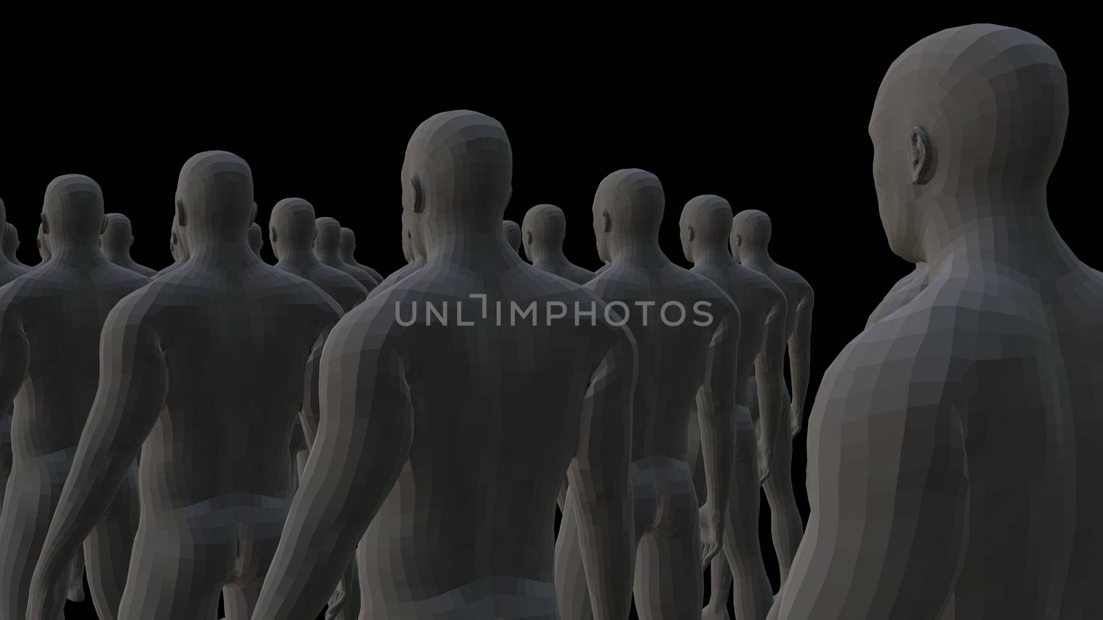Crowd of 3d people. 3D illustration by cherezoff