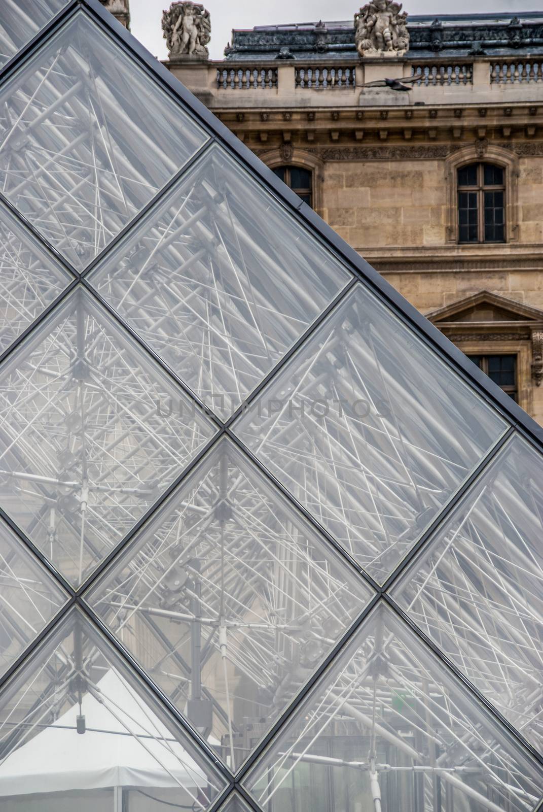 Glass pyramid at Louvre Paris Pyramide du Louvre