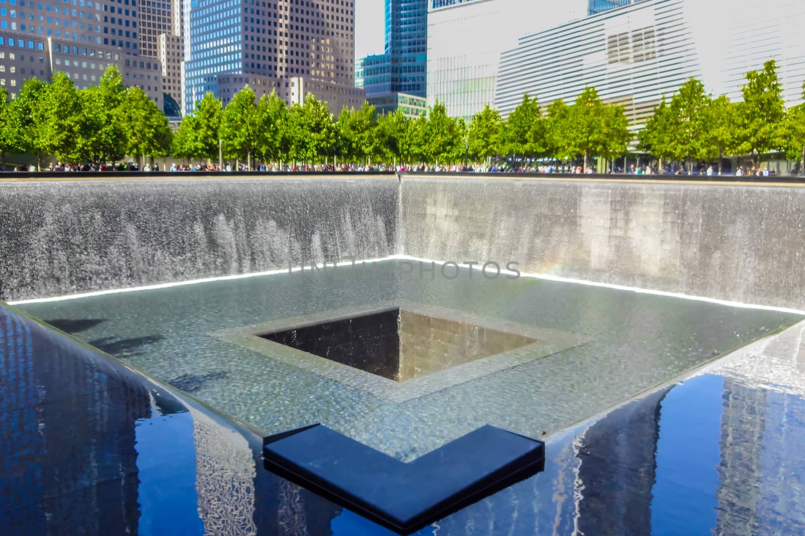 World Trade Center 911 9-11 Memorial New York Manhattan waterfal by MXW_Stock